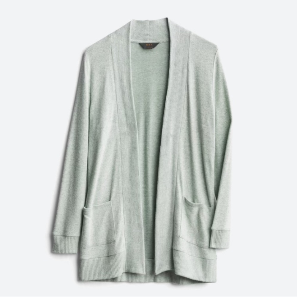 Market & Spruce Heather Brushed Knit Cardigan - M. Like New! Mint green.